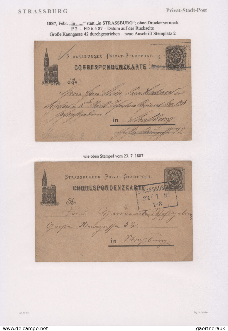 Deutsches Reich - Privatpost (Stadtpost): 1886/1898, STRASSBURG/Privat-Brief-Ver - Privatpost