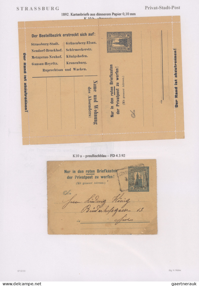 Deutsches Reich - Privatpost (Stadtpost): 1886/1898, STRASSBURG/Privat-Brief-Ver