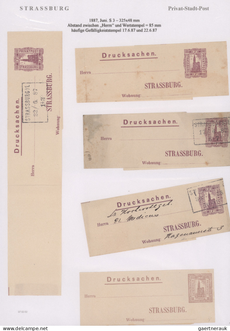Deutsches Reich - Privatpost (Stadtpost): 1886/1898, STRASSBURG/Privat-Brief-Ver