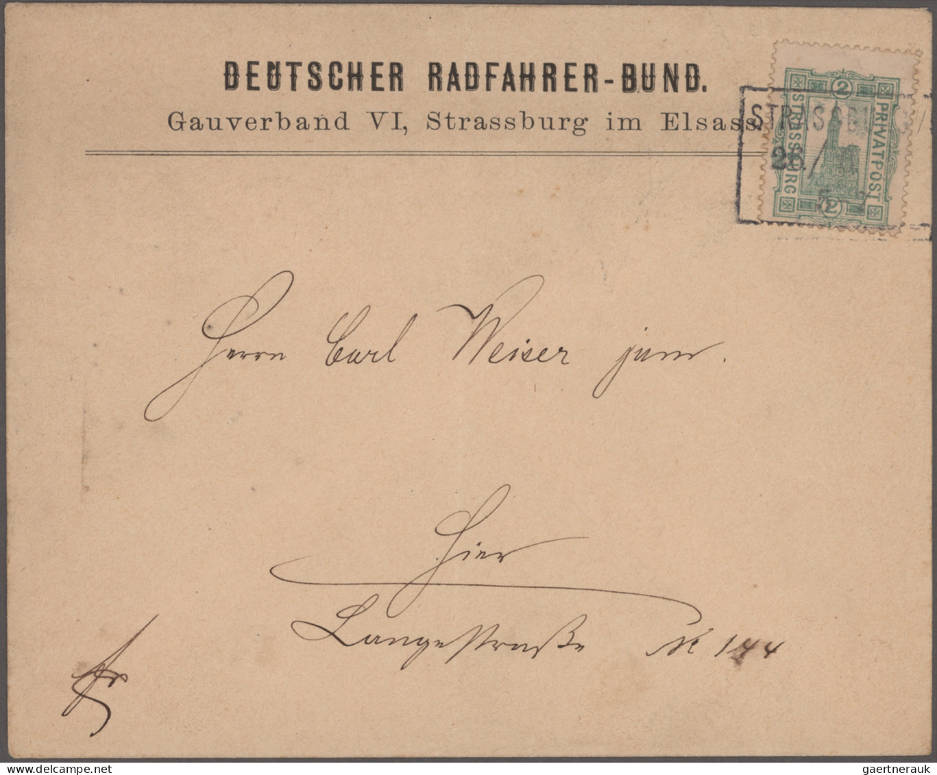 Deutsches Reich - Privatpost (Stadtpost): 1886/1898, STRASSBURG/Privat-Brief-Ver - Private & Lokale Post