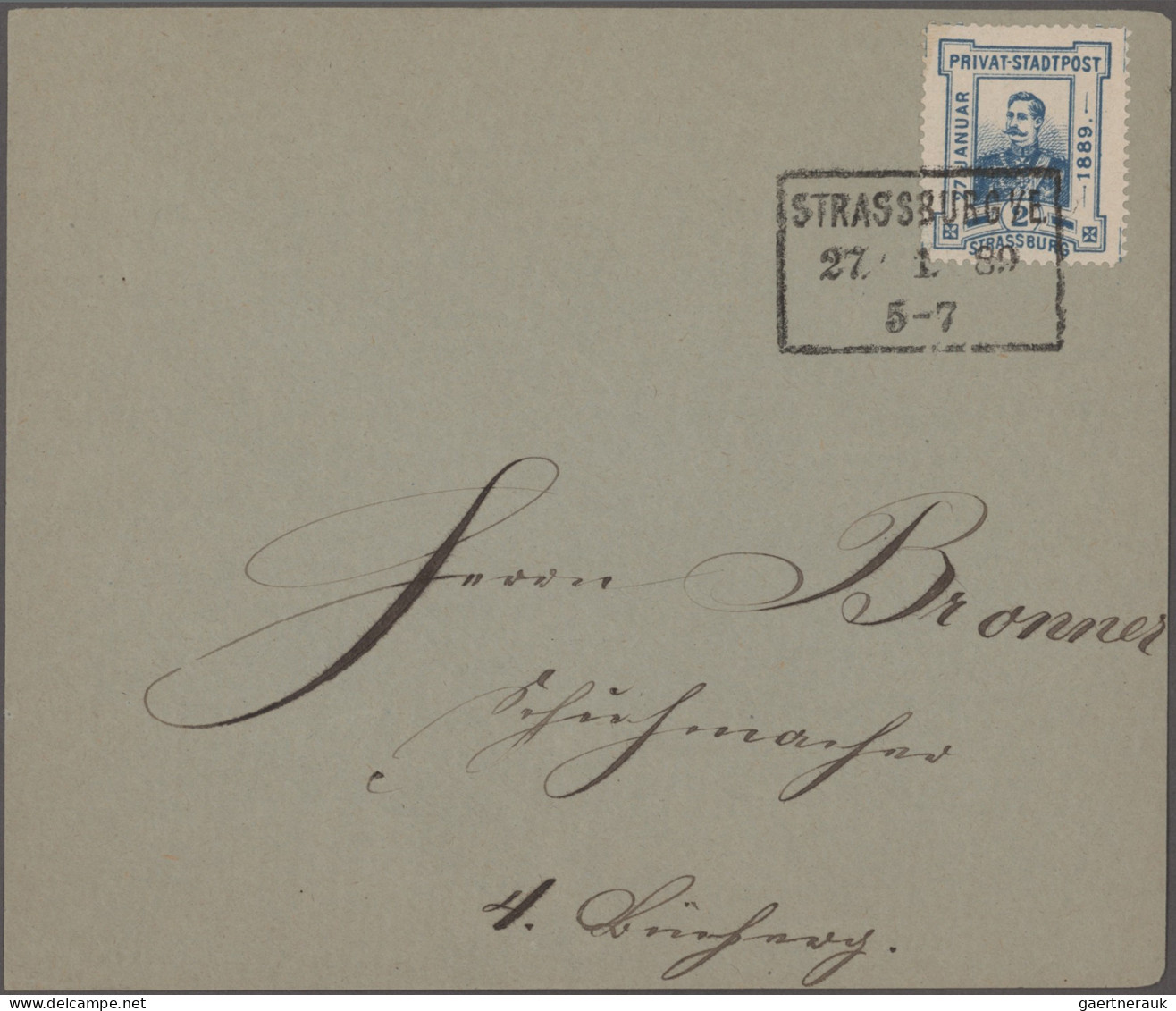 Deutsches Reich - Privatpost (Stadtpost): 1886/1898, STRASSBURG/Privat-Brief-Ver