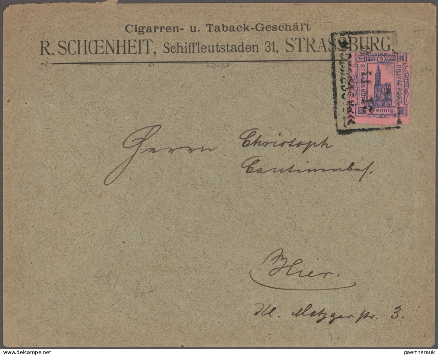 Deutsches Reich - Privatpost (Stadtpost): 1886/1898, STRASSBURG/Privat-Brief-Ver