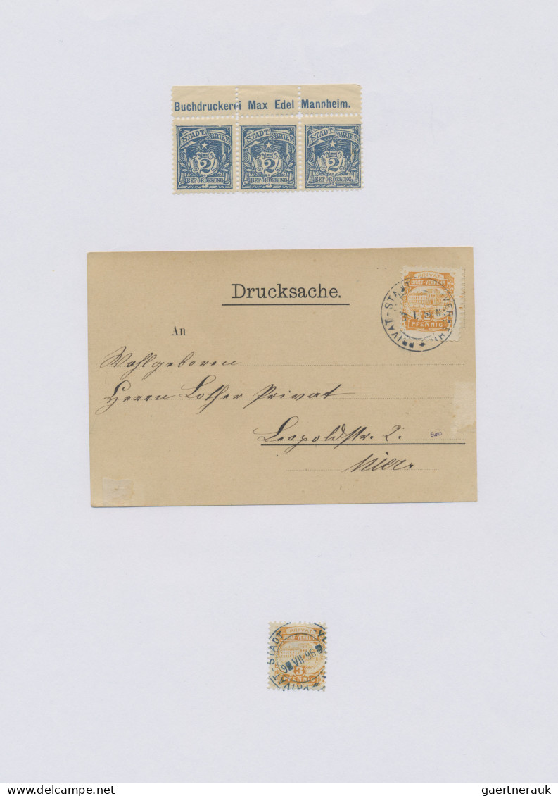 Deutsches Reich - Privatpost (Stadtpost): 1886/1900 "Freiburg I. Br. - Private S - Private & Local Mails