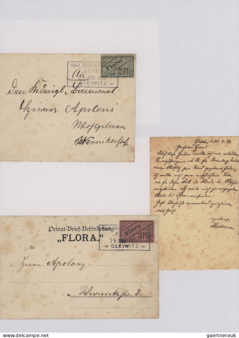 Deutsches Reich - Privatpost (Stadtpost): 1886/1900, APOLDA, AUERBACH, FALKENSTE - Private & Local Mails