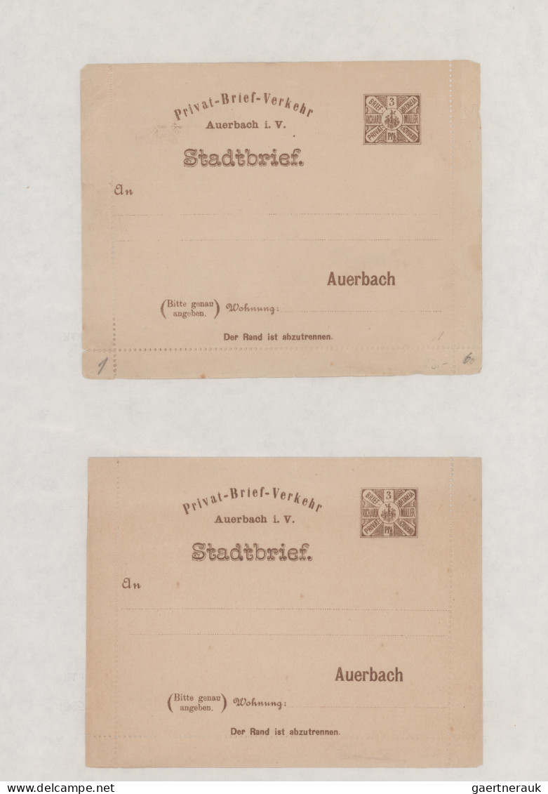 Deutsches Reich - Privatpost (Stadtpost): 1886/1900, APOLDA, AUERBACH, FALKENSTE - Private & Local Mails