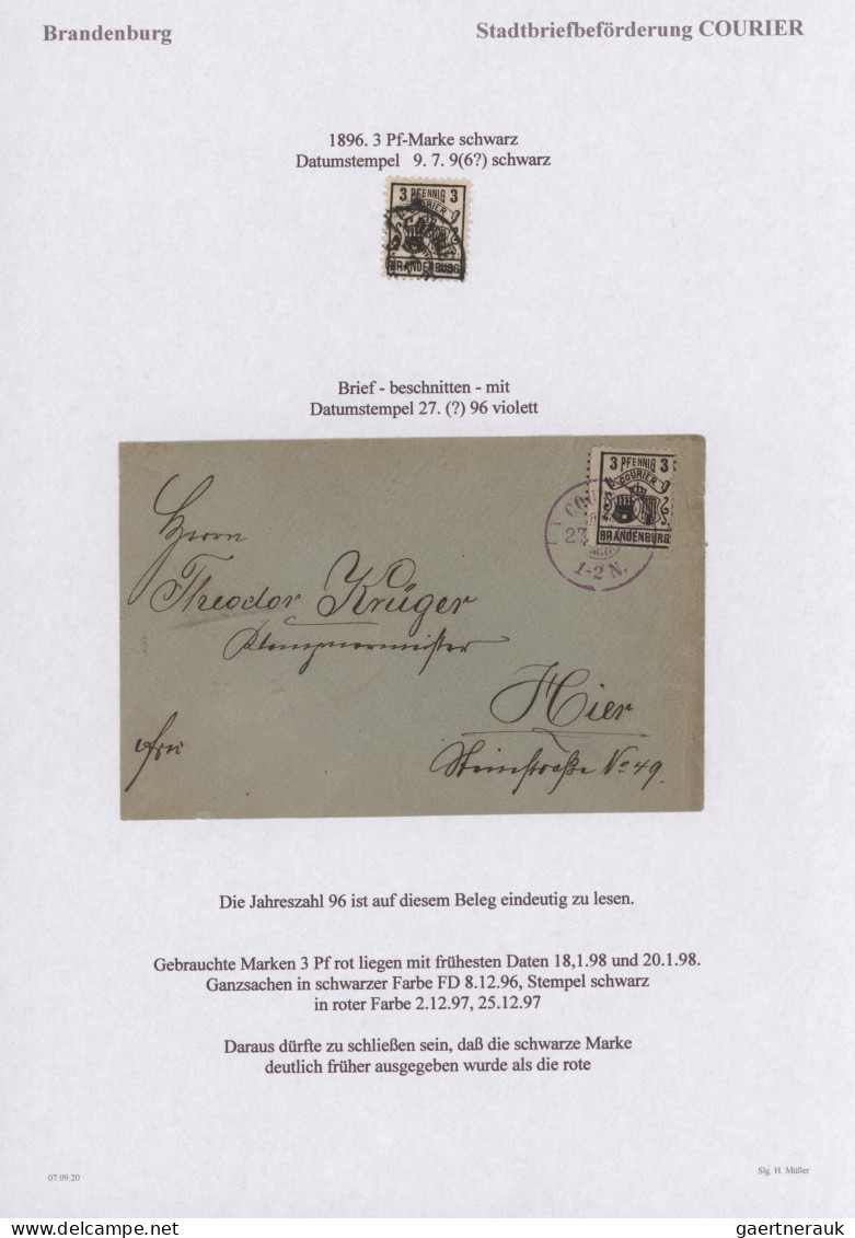 Deutsches Reich - Privatpost (Stadtpost): 1886/1900, APOLDA, AUERBACH, FALKENSTE