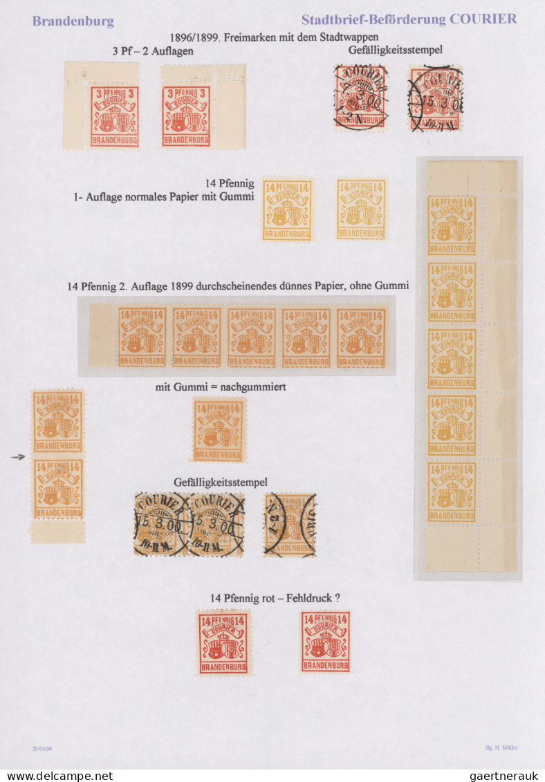 Deutsches Reich - Privatpost (Stadtpost): 1886/1900, APOLDA, AUERBACH, FALKENSTE