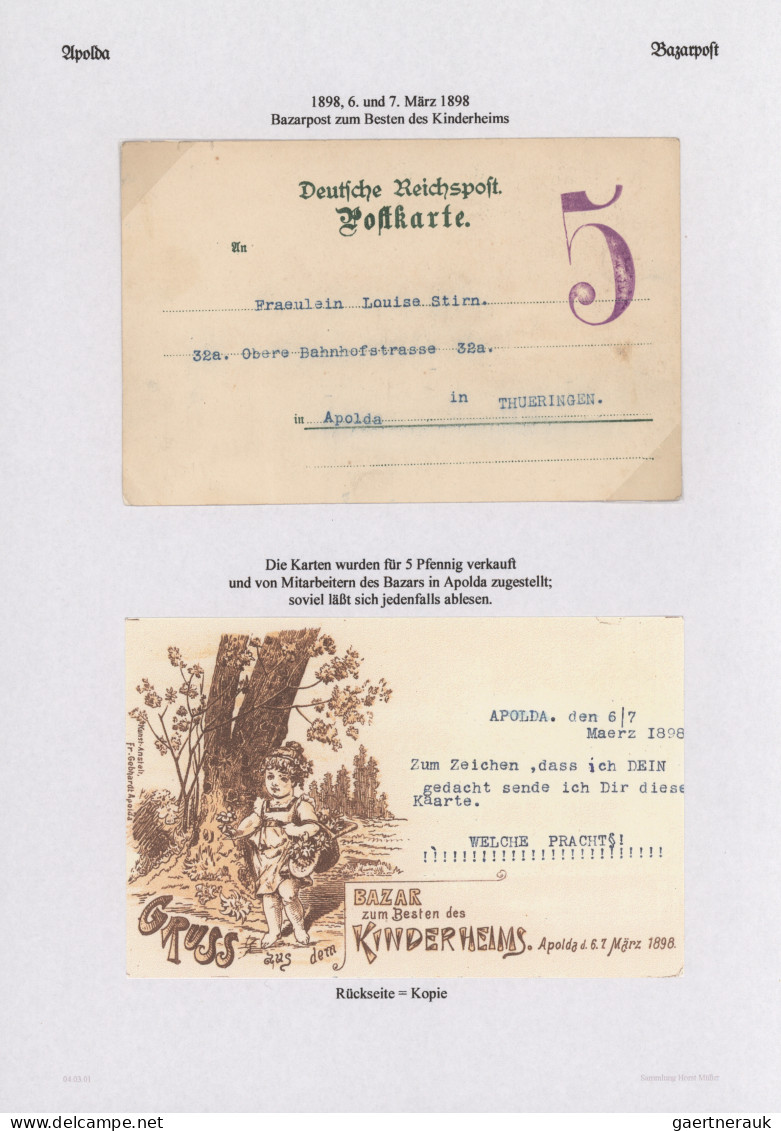 Deutsches Reich - Privatpost (Stadtpost): 1886/1900, APOLDA, AUERBACH, FALKENSTE