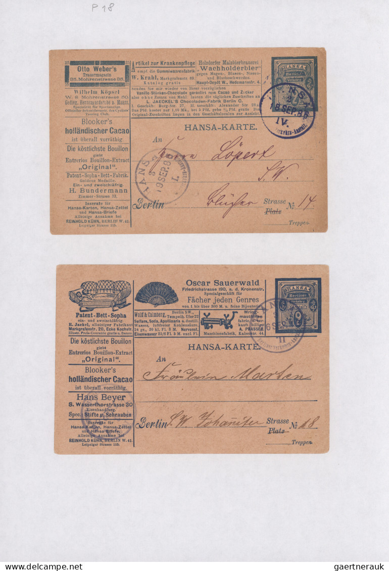 Deutsches Reich - Privatpost (Stadtpost): 1886/1900, BERLIN/Boteninstitut, Brief - Private & Local Mails