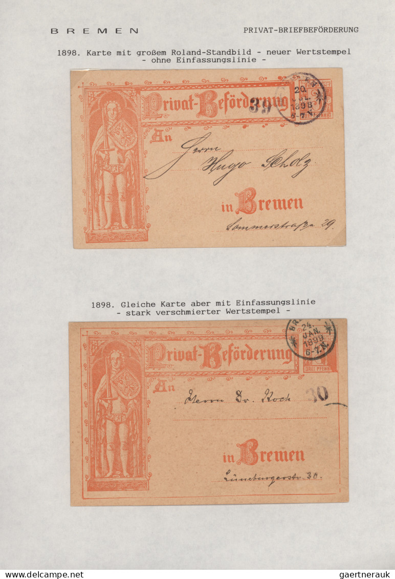 Deutsches Reich - Privatpost (Stadtpost): 1886/1900, BREMEN/Hammonia/Briefbeförd - Private & Lokale Post