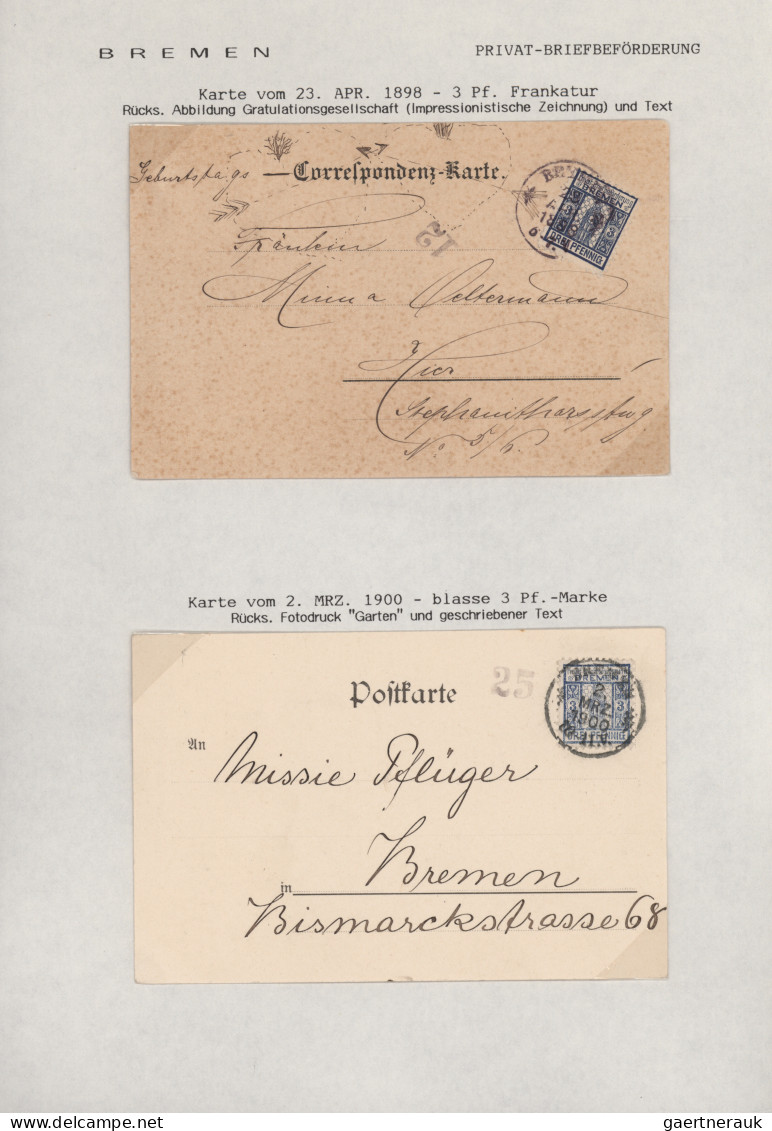 Deutsches Reich - Privatpost (Stadtpost): 1886/1900, BREMEN/Hammonia/Briefbeförd - Private & Lokale Post