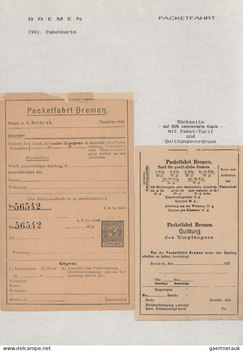 Deutsches Reich - Privatpost (Stadtpost): 1886/1900, BREMEN/Hammonia/Briefbeförd