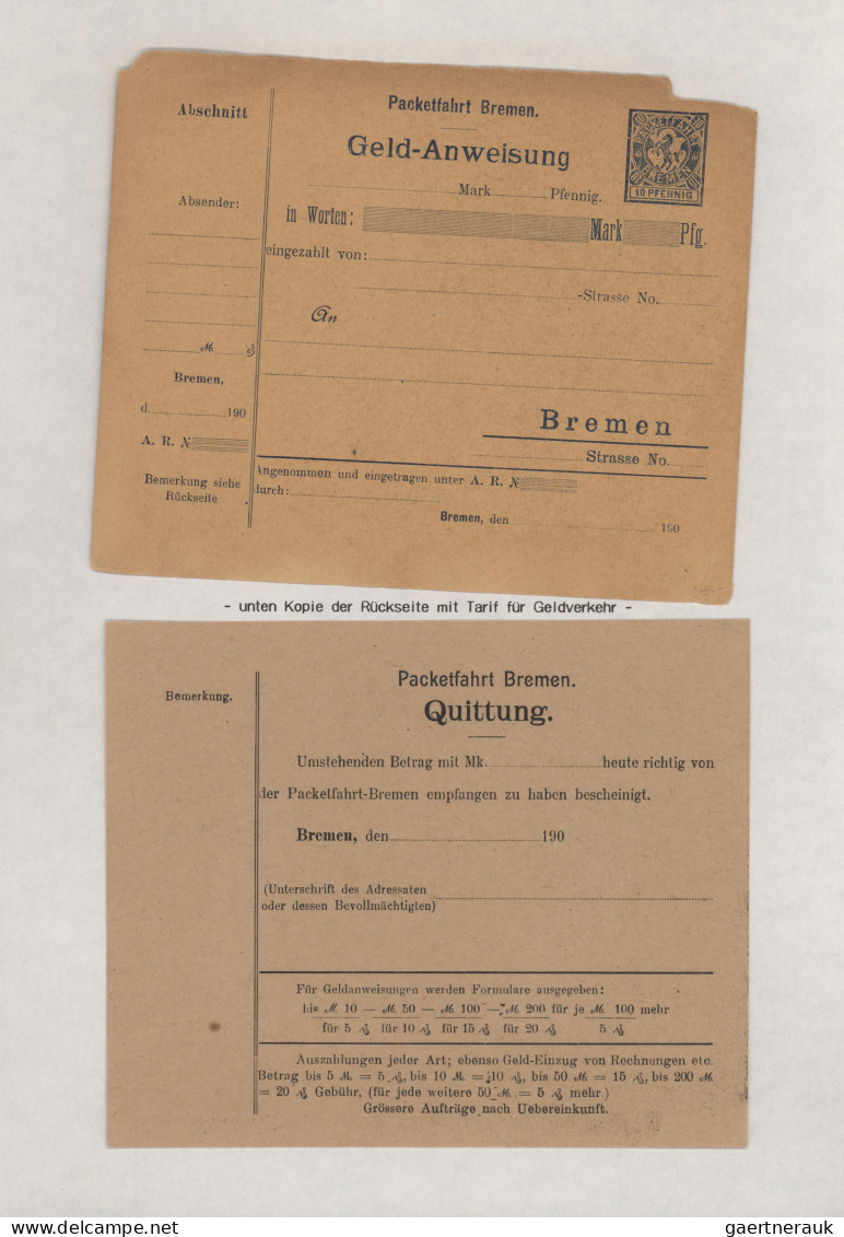 Deutsches Reich - Privatpost (Stadtpost): 1886/1900, BREMEN/Hammonia/Briefbeförd