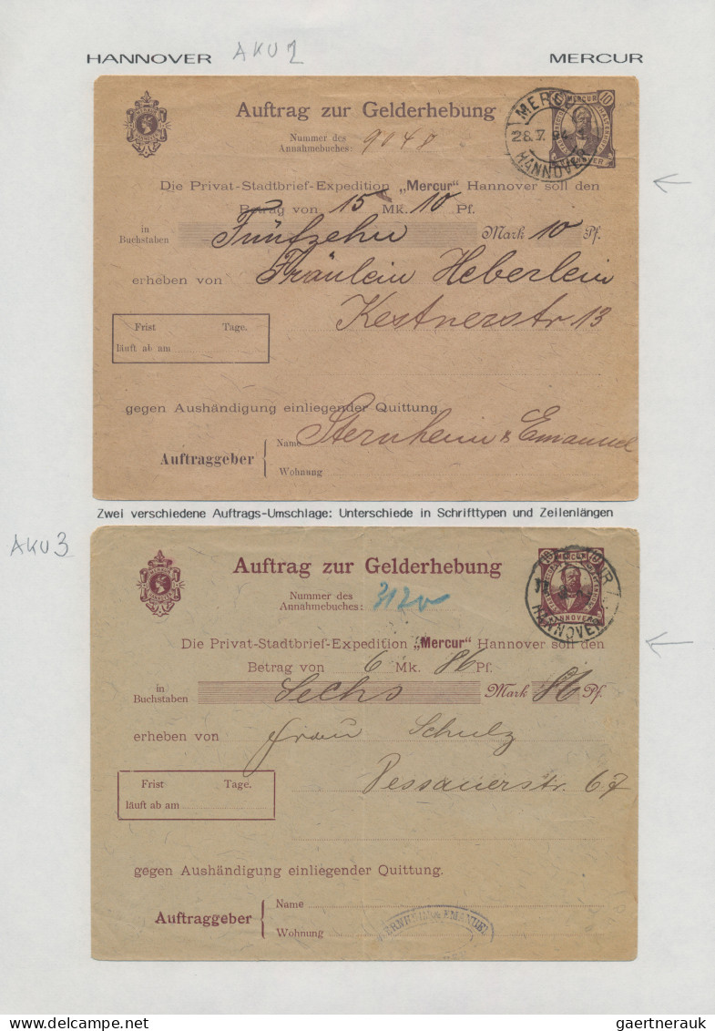 Deutsches Reich - Privatpost (Stadtpost): 1886/1906 "Hannover-Privatpost": Umfan