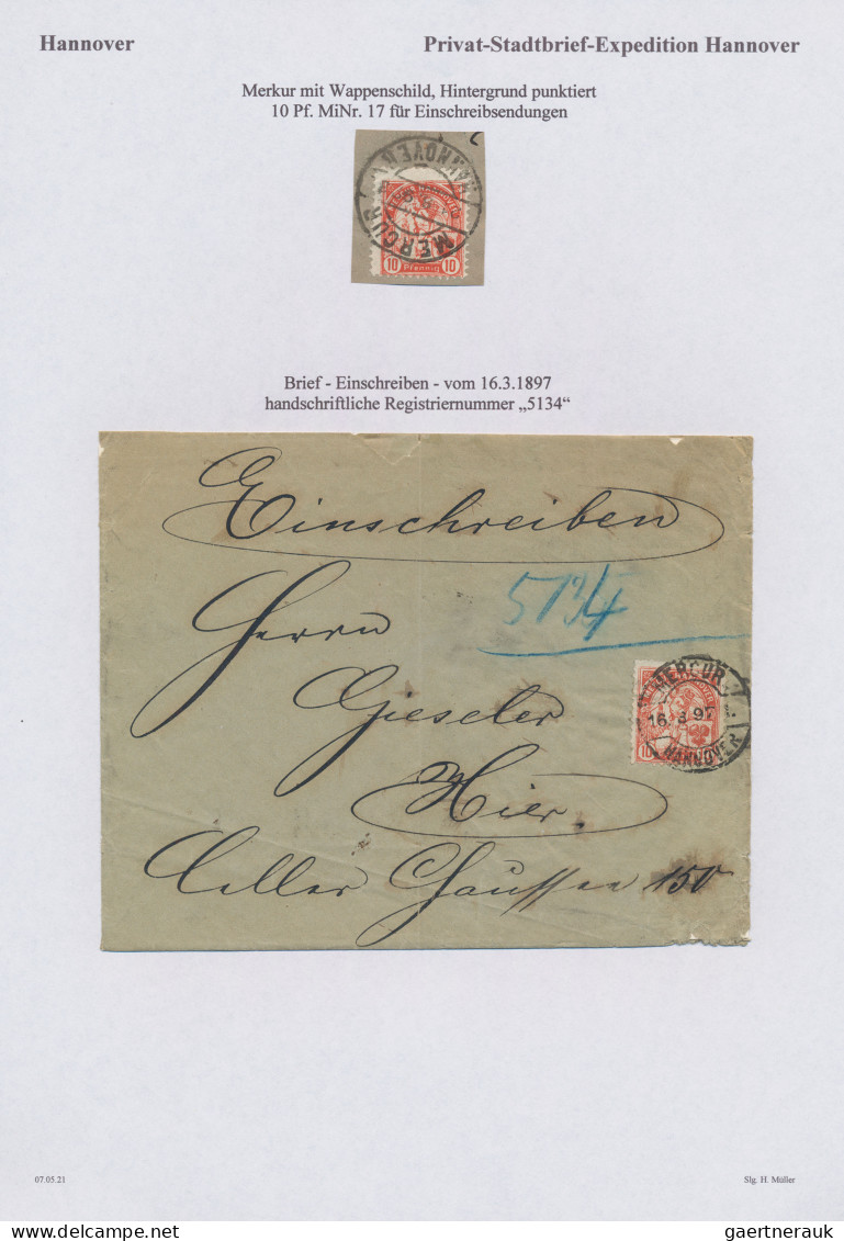 Deutsches Reich - Privatpost (Stadtpost): 1886/1906 "Hannover-Privatpost": Umfan