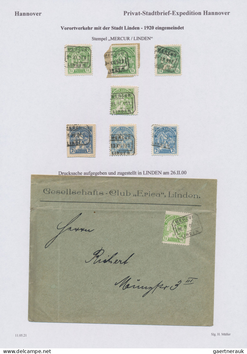 Deutsches Reich - Privatpost (Stadtpost): 1886/1906 "Hannover-Privatpost": Umfan