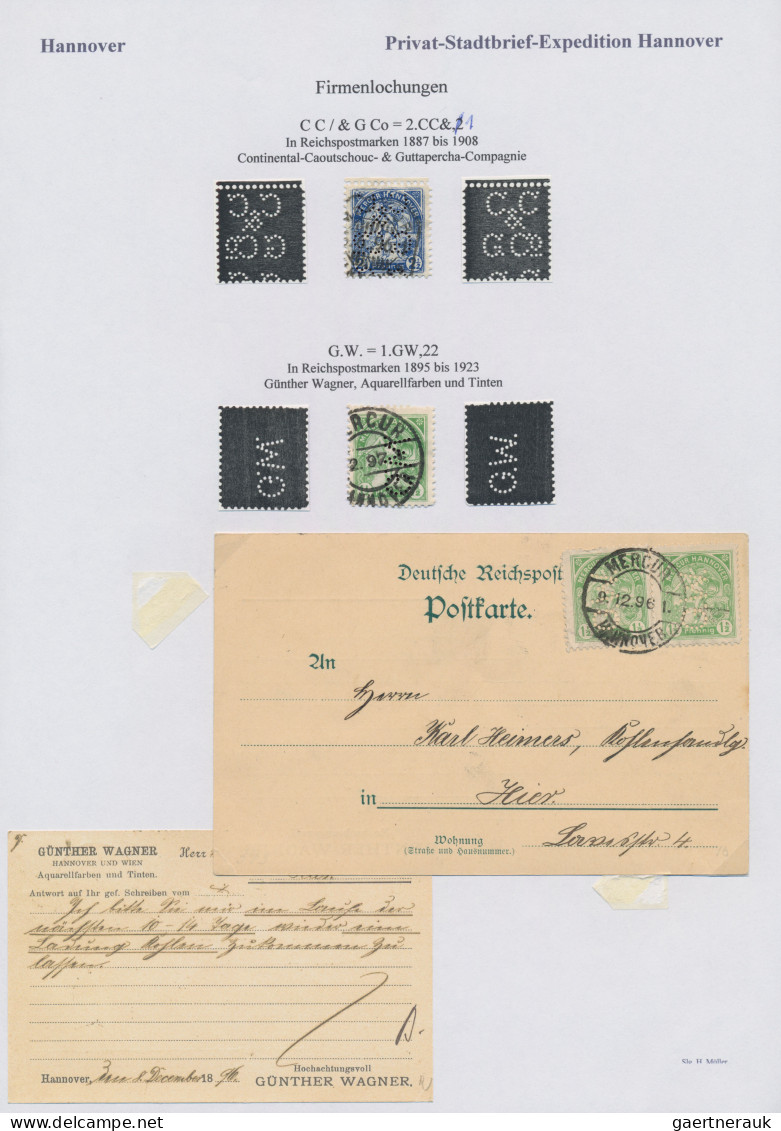 Deutsches Reich - Privatpost (Stadtpost): 1886/1906 "Hannover-Privatpost": Umfan