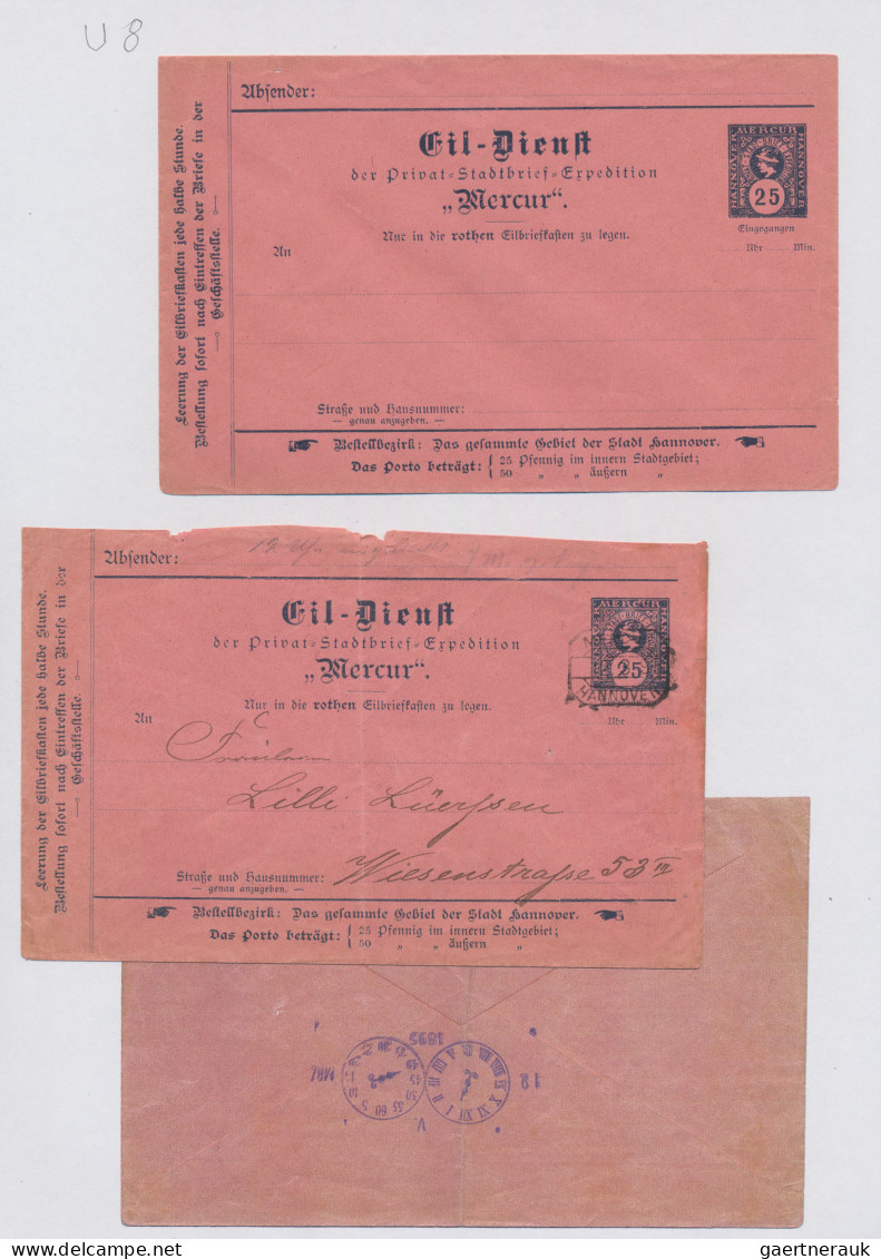 Deutsches Reich - Privatpost (Stadtpost): 1886/1906 "Hannover-Privatpost": Umfan