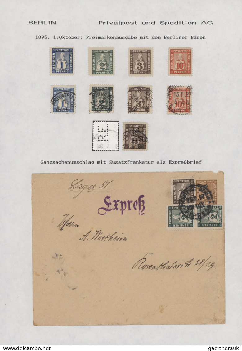Deutsches Reich - Privatpost (Stadtpost): 1886/1924, BERLIN/ Spedition AG, Verke - Private & Lokale Post
