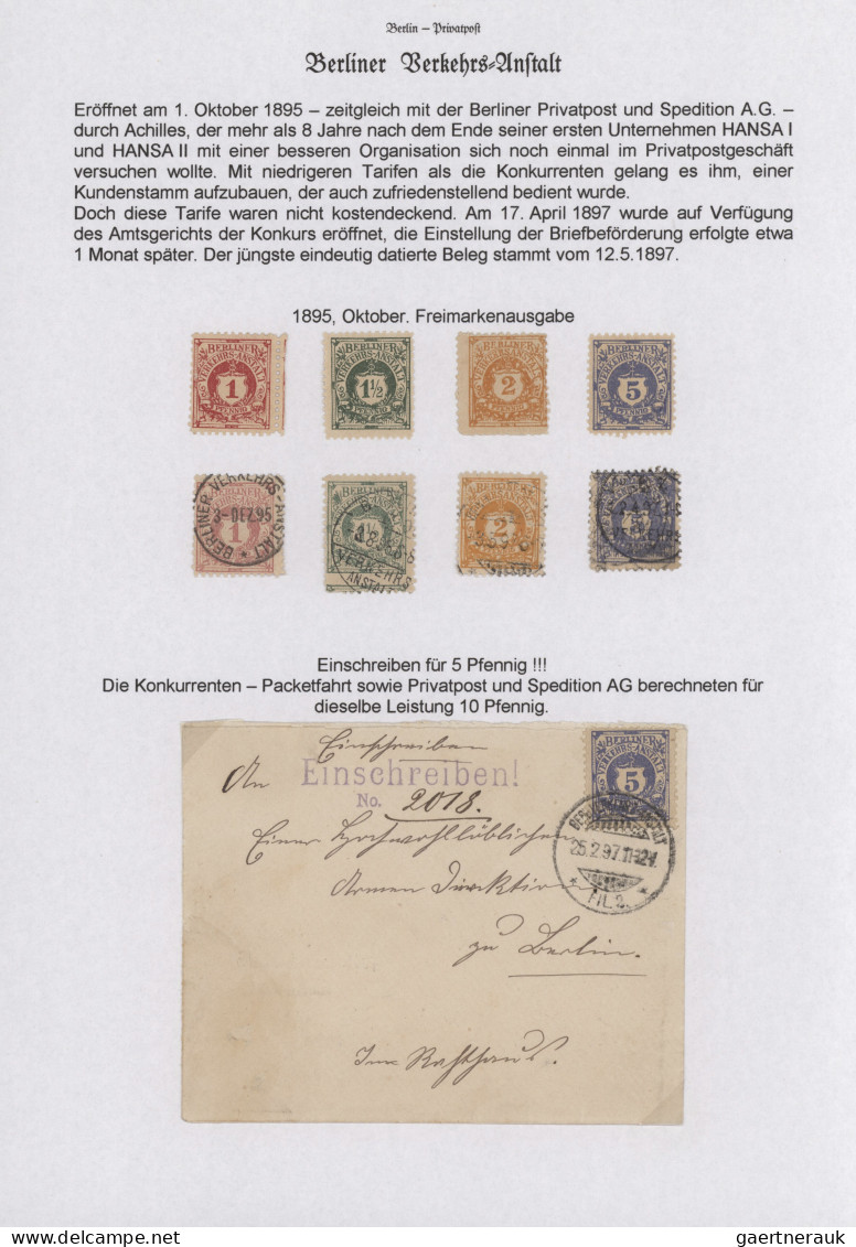 Deutsches Reich - Privatpost (Stadtpost): 1886/1924, BERLIN/ Spedition AG, Verke