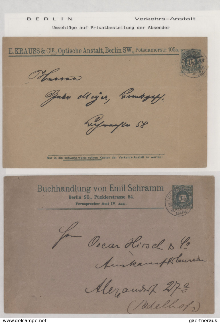 Deutsches Reich - Privatpost (Stadtpost): 1886/1924, BERLIN/ Spedition AG, Verke