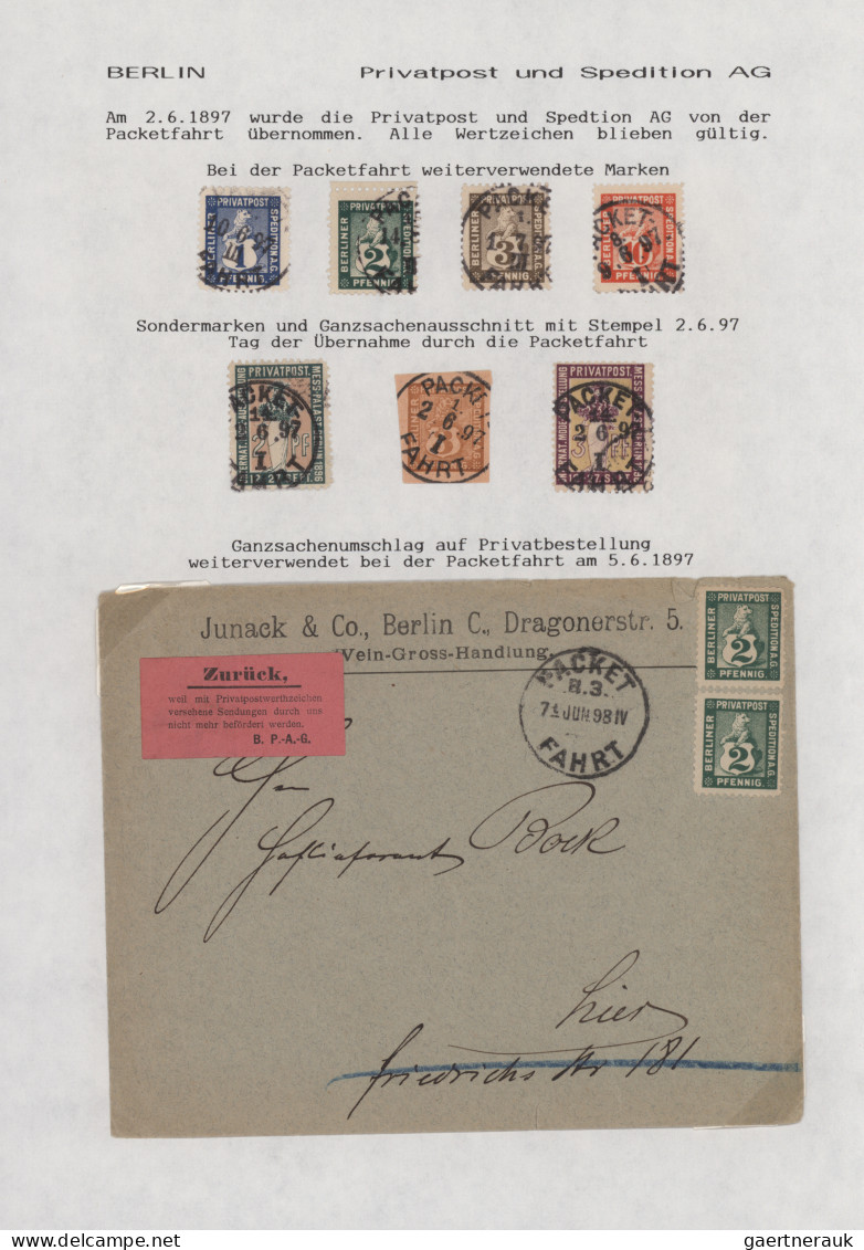 Deutsches Reich - Privatpost (Stadtpost): 1886/1924, BERLIN/ Spedition AG, Verke