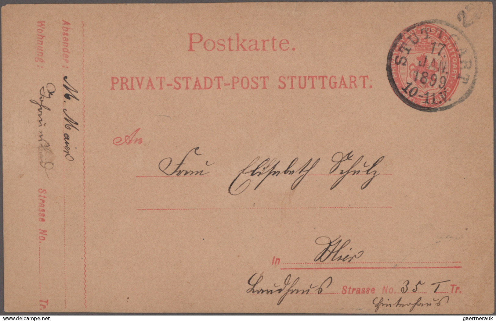 Deutsches Reich - Privatpost (Stadtpost): 1887/1897, STUTTGART, Sammlung Mit Ca. - Private & Local Mails