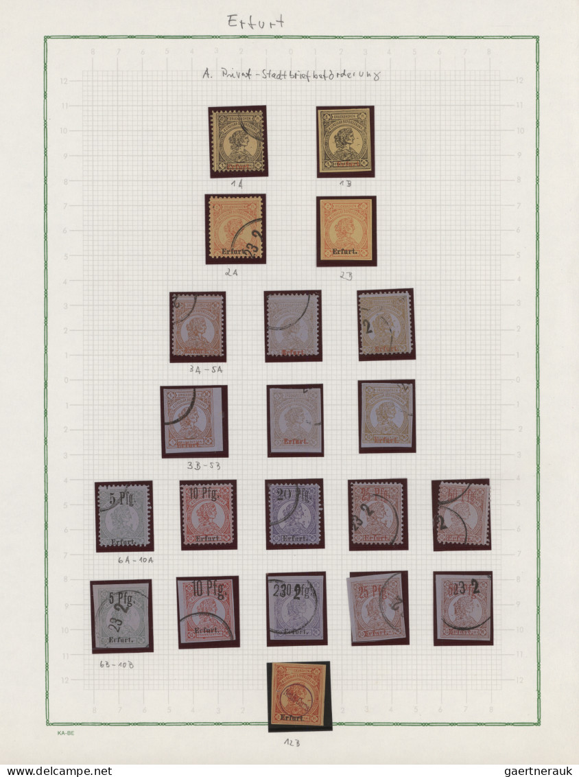 Deutsches Reich - Privatpost (Stadtpost): 1887/1900, ERFURT/Privat-Stadtpost, Co - Privatpost