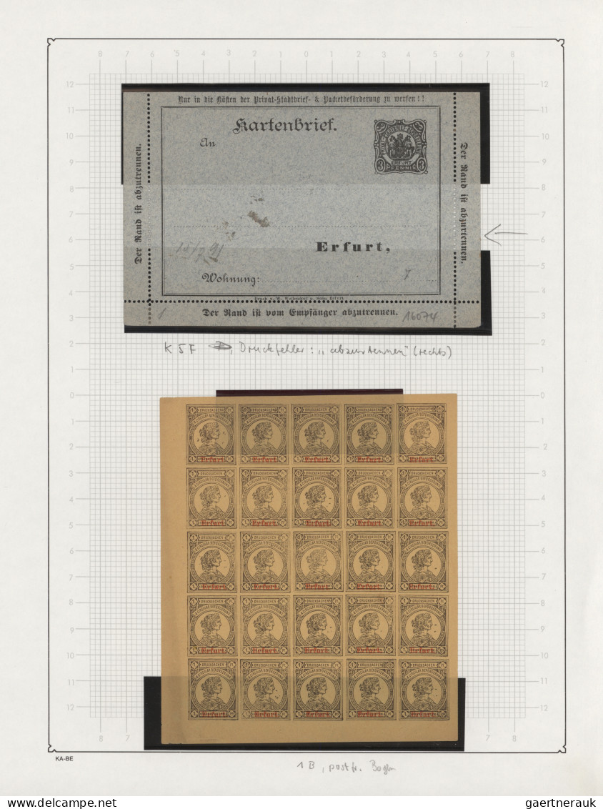 Deutsches Reich - Privatpost (Stadtpost): 1887/1900, ERFURT/Privat-Stadtpost, Co - Private & Lokale Post