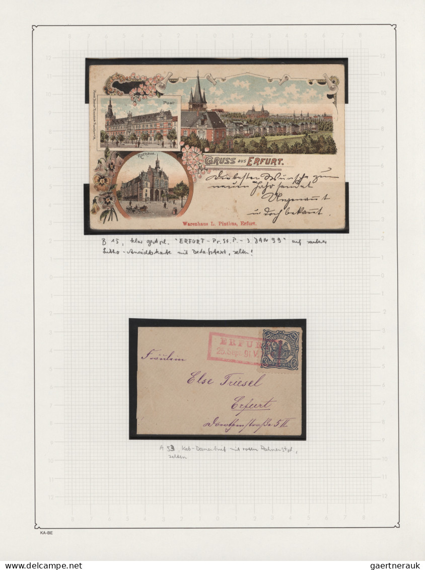 Deutsches Reich - Privatpost (Stadtpost): 1887/1900, ERFURT/Privat-Stadtpost, Co - Private & Local Mails