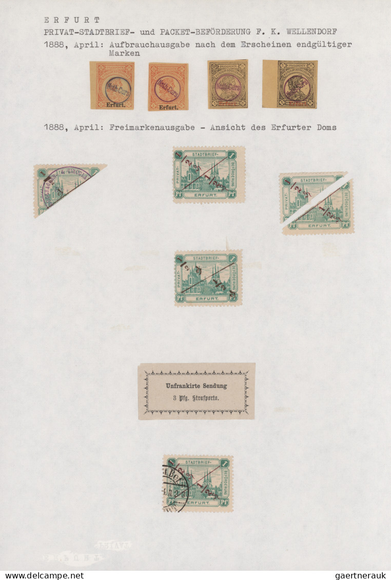 Deutsches Reich - Privatpost (Stadtpost): 1888/1896 "Erfurt - Privatpost & Couri - Postes Privées & Locales