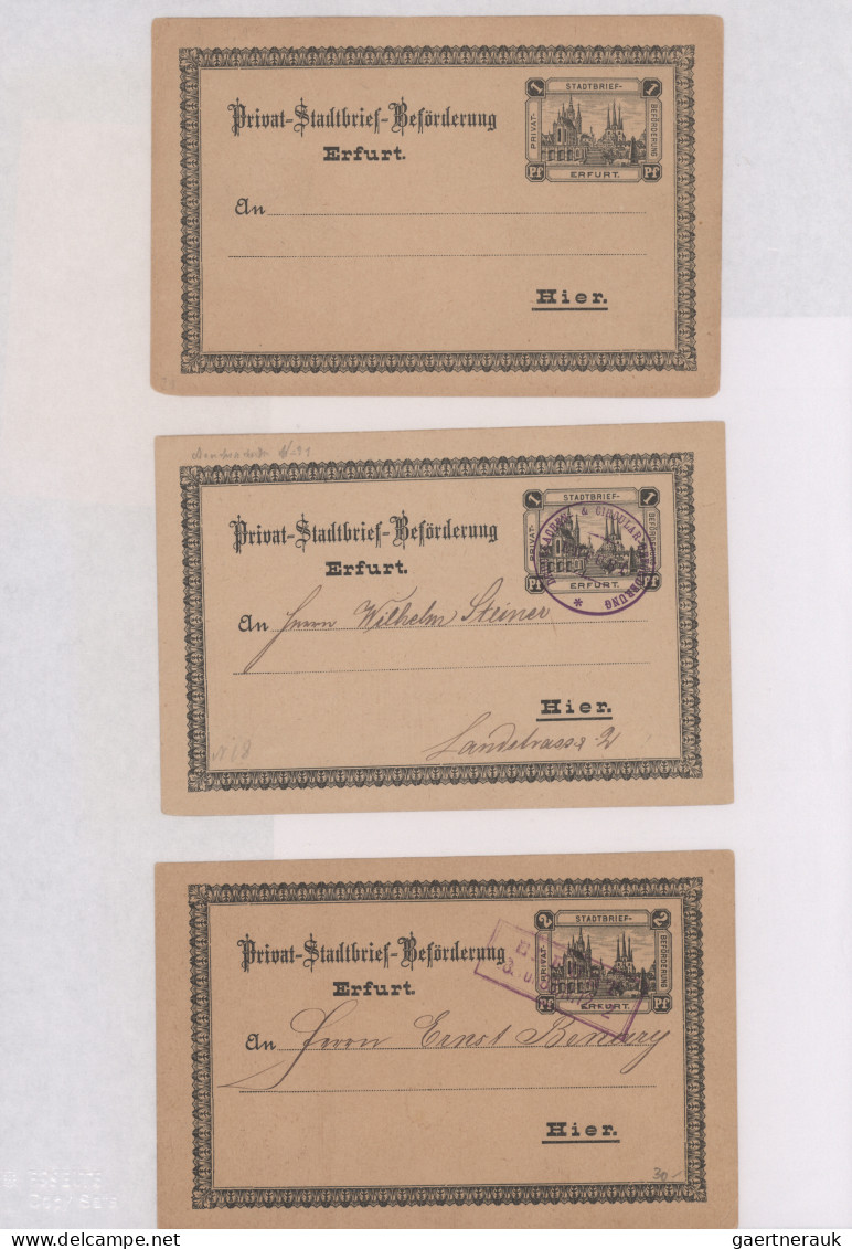 Deutsches Reich - Privatpost (Stadtpost): 1888/1896 "Erfurt - Privatpost & Couri - Postes Privées & Locales