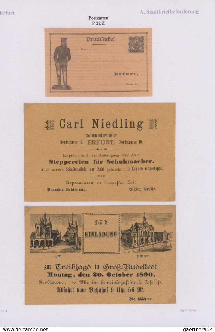 Deutsches Reich - Privatpost (Stadtpost): 1888/1896 "Erfurt - Privatpost & Couri