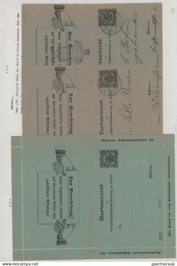 Deutsches Reich - Privatpost (Stadtpost): 1888/1896 "Erfurt - Privatpost & Couri