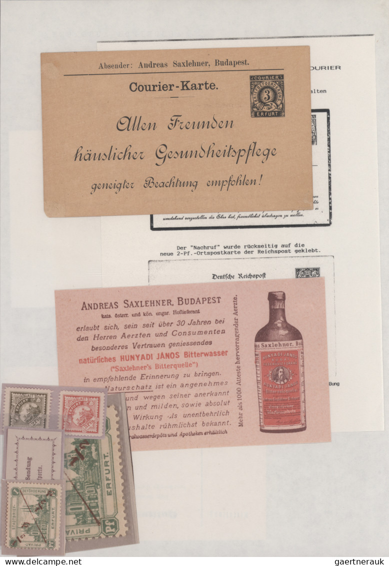 Deutsches Reich - Privatpost (Stadtpost): 1888/1896 "Erfurt - Privatpost & Couri