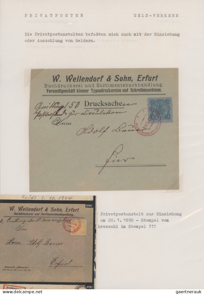 Deutsches Reich - Privatpost (Stadtpost): 1888/1896 "Erfurt - Privatpost & Couri