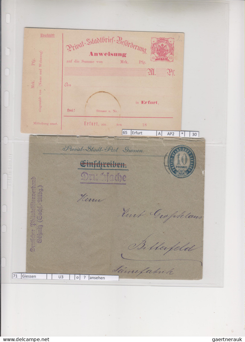 Deutsches Reich - Privatpost (Stadtpost): 1889/1900 (ca.), Sammlung von 119 unge