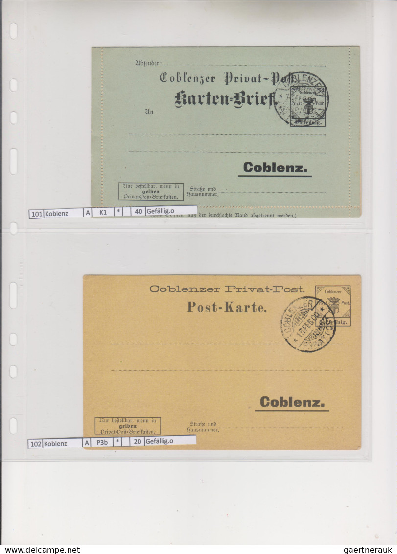 Deutsches Reich - Privatpost (Stadtpost): 1889/1900 (ca.), Sammlung von 119 unge