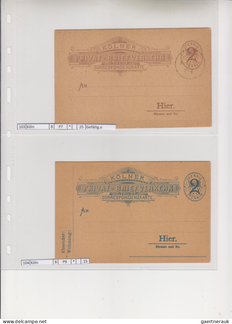 Deutsches Reich - Privatpost (Stadtpost): 1889/1900 (ca.), Sammlung von 119 unge