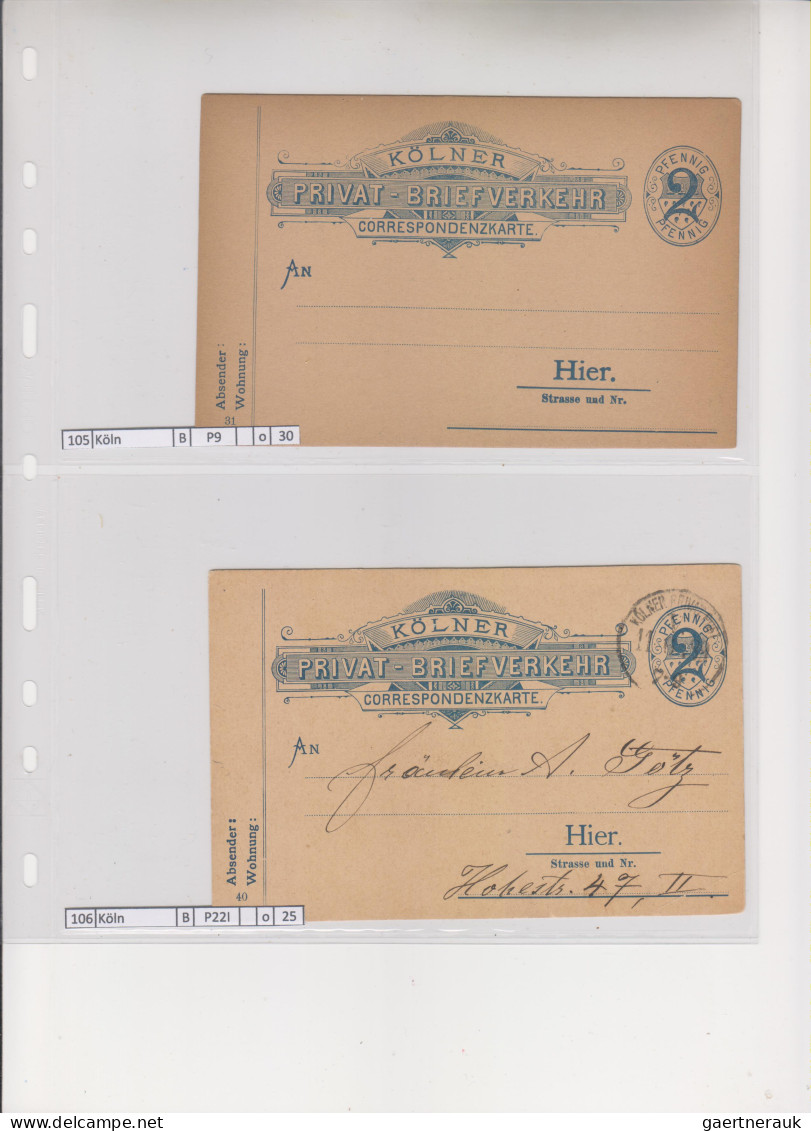 Deutsches Reich - Privatpost (Stadtpost): 1889/1900 (ca.), Sammlung von 119 unge