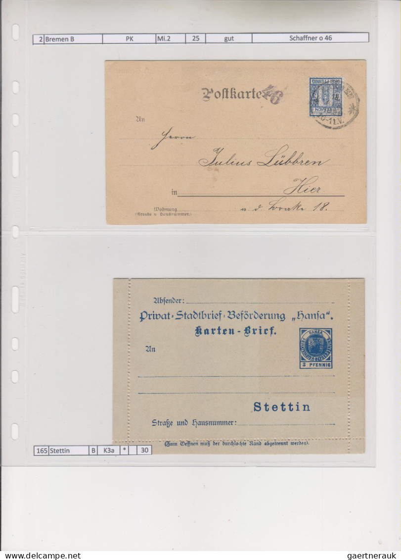 Deutsches Reich - Privatpost (Stadtpost): 1889/1900 (ca.), Sammlung von 119 unge