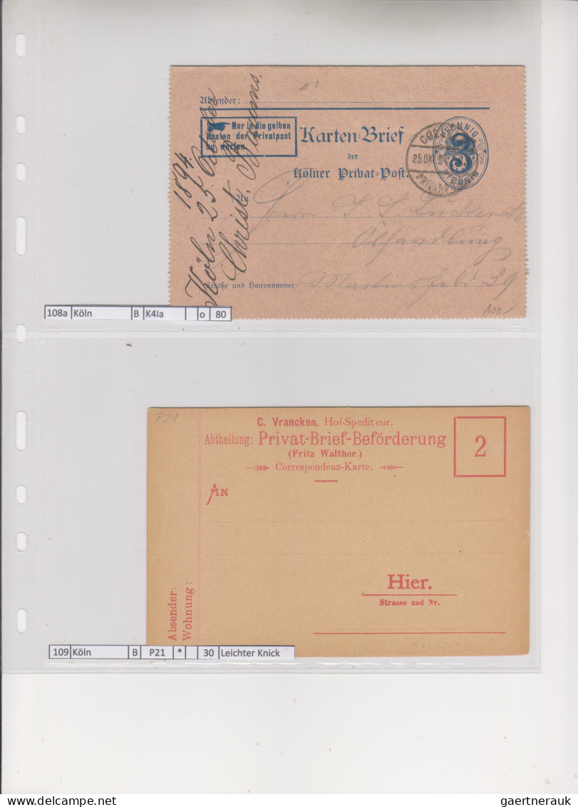 Deutsches Reich - Privatpost (Stadtpost): 1889/1900 (ca.), Sammlung von 119 unge