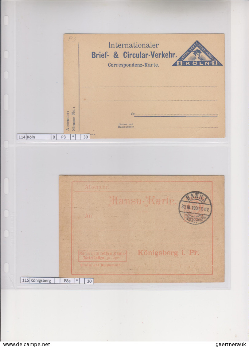 Deutsches Reich - Privatpost (Stadtpost): 1889/1900 (ca.), Sammlung von 119 unge