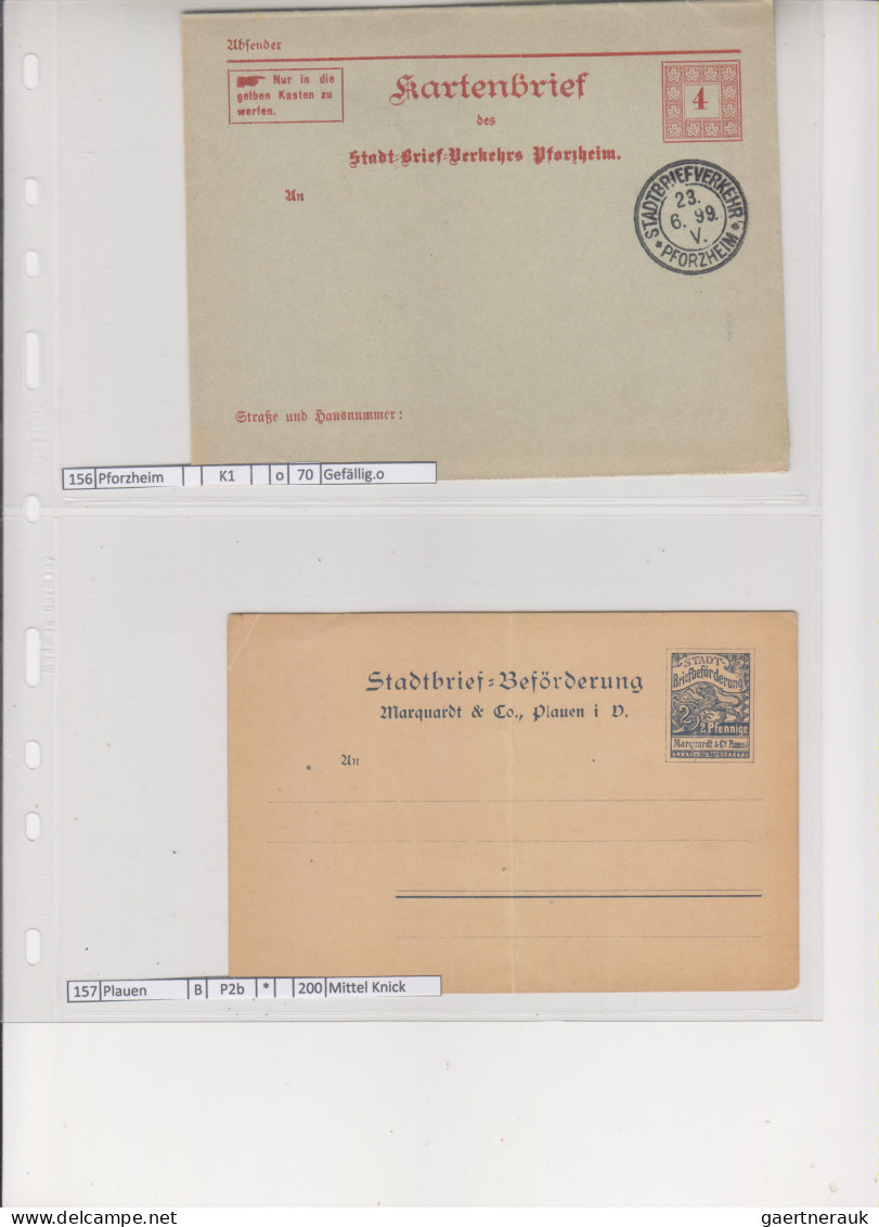 Deutsches Reich - Privatpost (Stadtpost): 1889/1900 (ca.), Sammlung von 119 unge