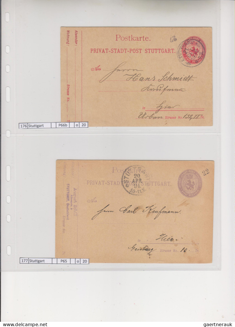 Deutsches Reich - Privatpost (Stadtpost): 1889/1900 (ca.), Sammlung von 119 unge