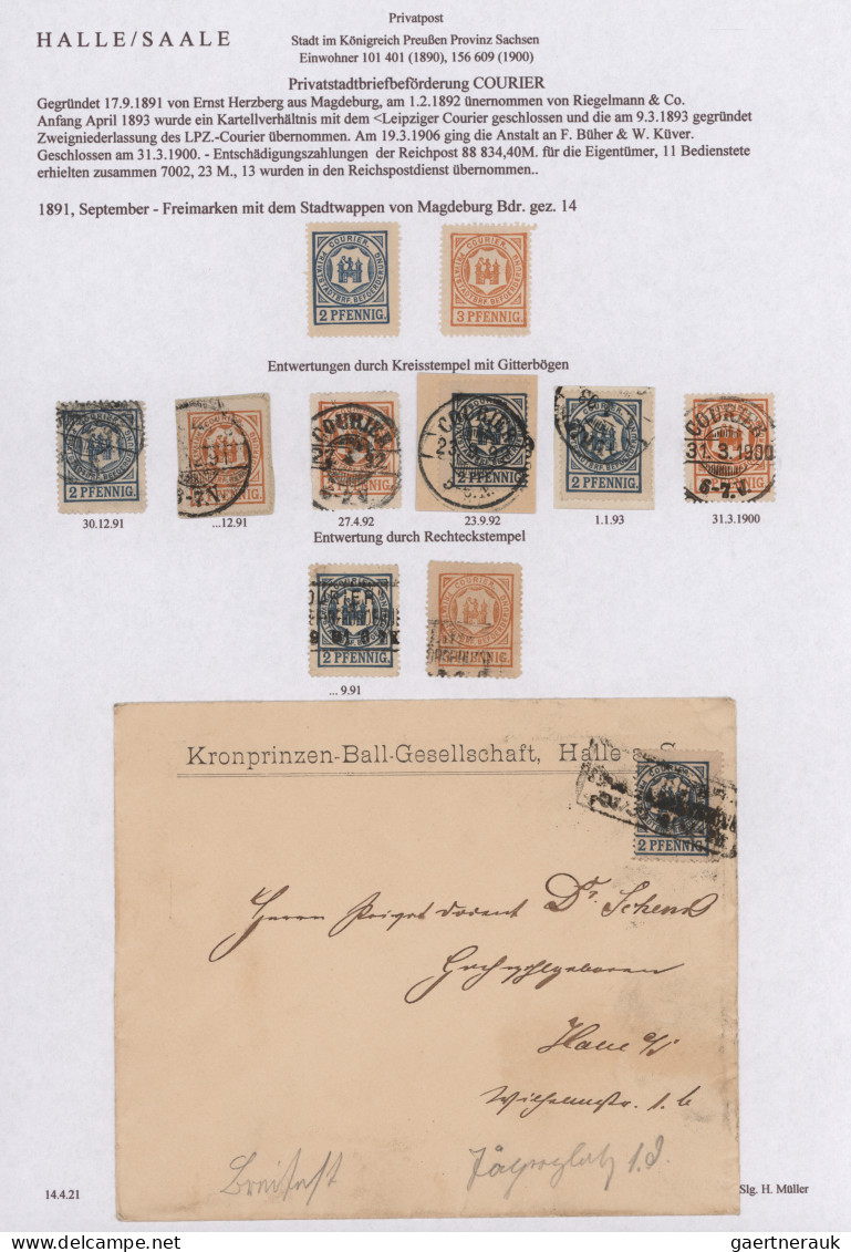 Deutsches Reich - Privatpost (Stadtpost): 1891/1899, HALLE/Hammonia/Courier/Expr - Private & Lokale Post