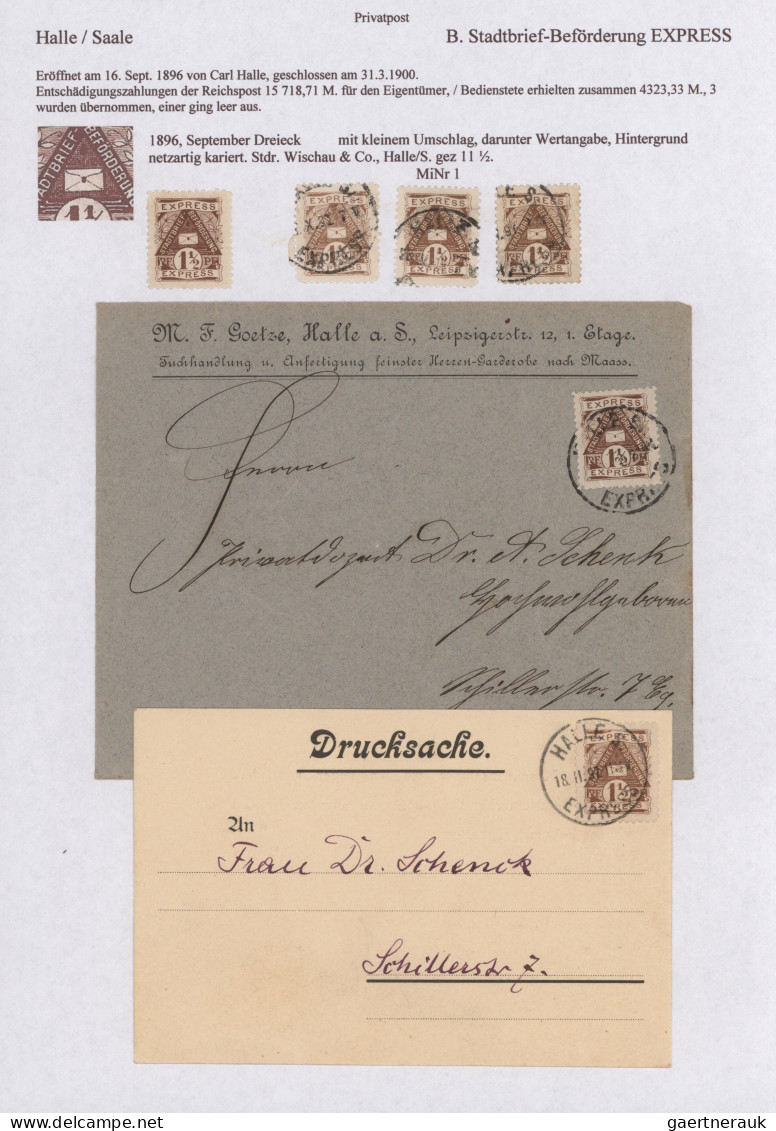 Deutsches Reich - Privatpost (Stadtpost): 1891/1899, HALLE/Hammonia/Courier/Expr - Posta Privata & Locale