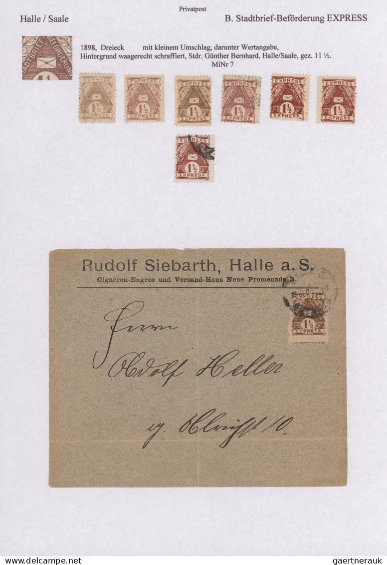 Deutsches Reich - Privatpost (Stadtpost): 1891/1899, HALLE/Hammonia/Courier/Expr