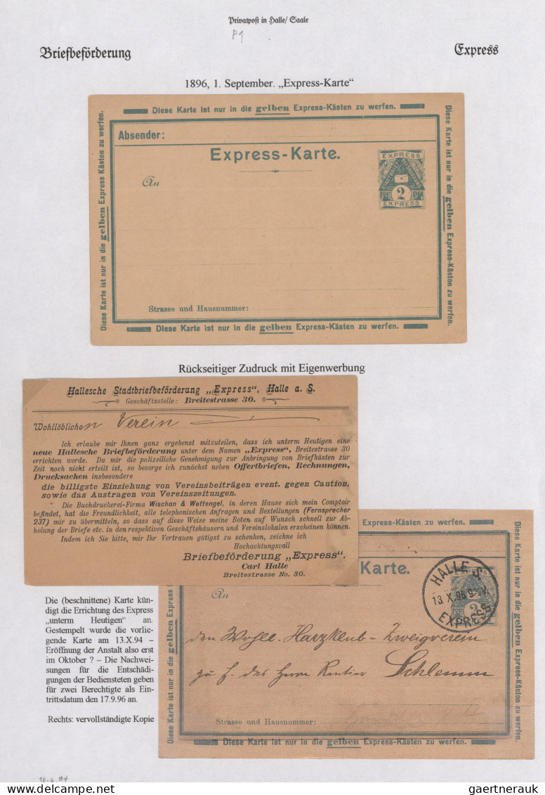 Deutsches Reich - Privatpost (Stadtpost): 1891/1899, HALLE/Hammonia/Courier/Expr