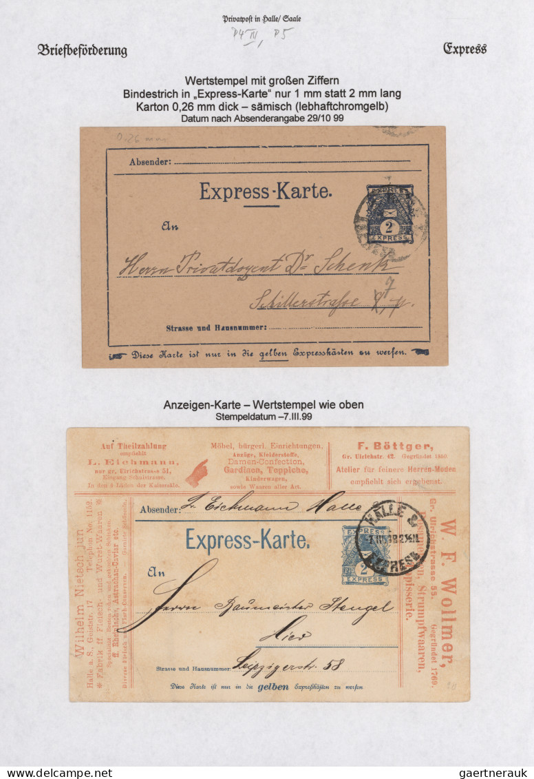 Deutsches Reich - Privatpost (Stadtpost): 1891/1899, HALLE/Hammonia/Courier/Expr